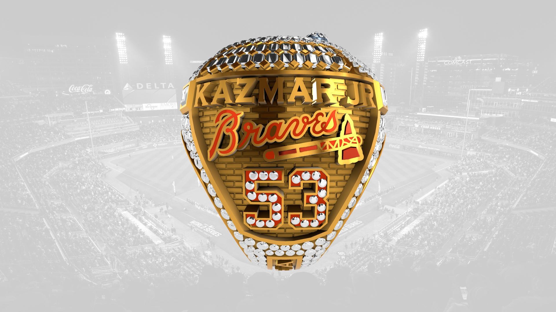2021 Braves World Series Ring - Sean Kazmar Jr.